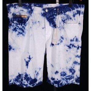 Massimo Alba Slim-Fit Tie-Dyed Cotton-Corduroy Shorts Size 36 L Blue Mens $375